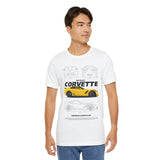 Yellow High Performance Sports Coupe Blueprint Art Unisex Heavy Cotton Tee Premium Streetwear For Car Enthusiasts Gearheads And Collectors