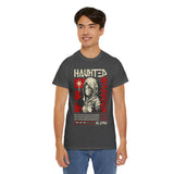 Haunted Warrior Unisex Heavy Cotton Tee Graphic Black T Shirt Bold Red Samurai Ninja Inspired Futuristic Streetwear Artistic Fashion Outfit