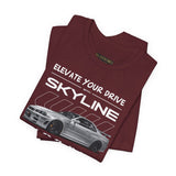 Japanese Performance Coupe Skyline Inspired Unisex Streetwear Tee High Speed Racing Car Graphic Shirt JDM Culture Drift Style Automotive Art Design For Car Lovers Urban Fashion