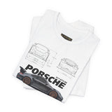 Ultra Sleek Performance Sports Coupe Blueprint Art Unisex Heavy Cotton Tee for Car Lovers and Streetwear Fans