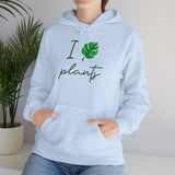 I Love Plants Hoodie Unisex Heavy Blend Sweatshirt Eco Friendly Botanical Leaf Design Gardening Nature Lover Sustainable Green Living Gift Pullover