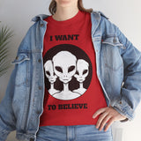 Unisex I Want To Believe Alien T Shirt Vintage UFO Graphic Tee Extraterrestrial Space Themed Sci Fi Paranormal Conspiracy Inspired Streetwear Top