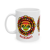Ceramic Kathakali Mug Kerala Traditional Dance Art Coffee Cup Indian Culture Onam Festival Malayalam Heritage Ethnic Graphic Souvenir Gift