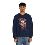 Rasta Lion Unisex Heavy Blend Crewneck Sweatshirt Reggae Inspired Bold Artistic Lion Headphones Design Jamaican Streetwear Symbol of Strength Rhythm and Chill Freedom by KLASSORO