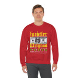 Hustler Original Money Maker Unisex Heavy Blend Crewneck Sweatshirt Streetwear Graphic Bold Dollar Bill Print Motivational Entrepreneur Pullover