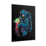 Galactic Dream Astronaut Neon Art Matte Vertical Poster Futuristic Space Wall Art Vibrant Cosmic Print Premium Home Decor for Sci Fi Lovers Creative Studios and Modern Interiors