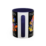 Blooms Person Accent Coffee Mug 11oz 15oz Abstract Floral Head Artistic Colorful Modern Creative Design Black White Ceramic Tea Cup Streetwear Inspired Artistic Fashion Drinkware