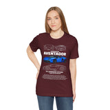 Aventador Blue Hypercar Blueprint Unisex Heavy Cotton Tee High Performance Streetwear Design for Car Enthusiasts Racers and Speed Lovers
