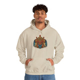 Unisex Balinese Barong Mask Hoodie Heavy Blend Pullover Sweatshirt Tribal Cultural Warrior Spirit Inspired Mythical Festival Graphic Streetwear