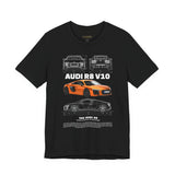 Orange Mid Engine Supercar Blueprint Artwork Unisex Heavy Cotton Tee High Performance Inspired Streetwear Graphic Shirt For Car Enthusiasts And Automotive Art Fans