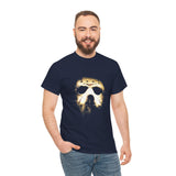 The Silent Mask Unisex Heavy Cotton Tee Horror Streetwear Mysterious Dark Graphic Halloween T-Shirt for Fearless Souls and Gothic Aesthetic Lovers