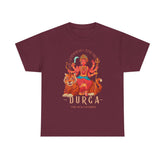 Goddess The Mother Durga T Shirt Divine Shakti Devi Maa Graphic Tee Navratri Durga Puja Festival Wear Hindu Spiritual Devotional Unisex Cotton Casual Streetwear Gift For Devotees