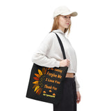 Sunflower Ho'oponopono Tote Bag Hawaiian Healing Prayer Design Spiritual Positivity Canvas Bag Mindfulness Reusable Durable Eco Friendly Shopping Tote