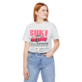 Pink Custom Roadster Blueprint Art Unisex Heavy Cotton Tee Retro Tuner Inspired Streetwear Graphic Shirt for Car Lovers and Daily Casual Wear