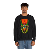 Cell Samurai Unisex Heavy Blend Crewneck Sweatshirt Futuristic Japanese Warrior Art Neon Cyberpunk Streetwear Anime Inspired Comfortable Warm Pullover For Tattoo Artists Festivals And Bold Fashion...