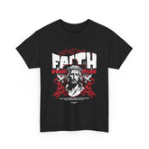 Faith Over Fear Jesus Crown Of Thorns Unisex Heavy Cotton Tee Christian Graphic Bold Religious Streetwear Motivational Bible Verse T Shirt