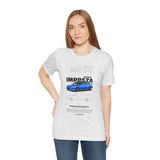 Blue Rally Inspired Performance Sedan Artwork Unisex Heavy Cotton Tee High Speed Streetwear Graphic Shirt For Car Enthusiasts And Automotive Art Lovers