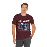 Civilization Eye Of Memory Graphic Unisex Jersey Short Sleeve Tee Futuristic Visionary Streetwear Bold Abstract Blue Eye T Shirt