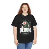 Bloom Stronger Floral Graphic Unisex Heavy Cotton Tee Comfortable Motivational Streetwear Inspirational Empowerment T Shirt Perfect Gift for Nature Lovers Self Growth Casual Wear