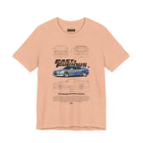 Silver Blue Street Racing Artwork Unisex Heavy Cotton Tee High Performance Inspired Graphic Shirt For Car Lovers And Urban Streetwear Fans