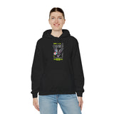 The Charmer Unisex Heavy Blend Hooded Sweatshirt Futuristic Butterfly Neon Cyber Aesthetic Graphic Hoodie Streetwear Fashion Statement