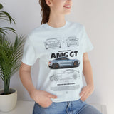 Silver Grand Tourer Coupe Artwork Unisex Heavy Cotton Tee High Performance Inspired Streetwear Graphic Shirt For Car Lovers And Modern Automotive Art Fans