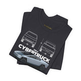 Cyber Truck Tesla Futuristic Electric Pickup Blueprint Art Unisex Heavy Cotton Tee Bold Streetwear Graphic Shirt For Car Lovers And Tech Enthusiasts