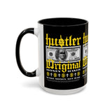 Hustler Original Money Maker Accent Coffee Mug 11oz 15oz Streetwear Bold Dollar Bill Graphic Motivational Entrepreneur Ceramic Cup