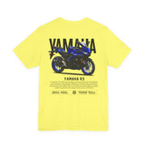 R3 Inspired Sport Motorcycle Art Unisex Heavy Cotton Tee Dynamic Streetwear Graphic for Riders and Moto Enthusiasts