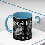 Blessed Angel Statue Graphic Accent Coffee Mug 11oz 15oz Gothic Streetwear Aesthetic Spiritual Artistic Ceramic Drinkware