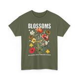 Blossoms Floral Graphic Unisex Heavy Cotton Tee Comfortable Streetwear Timeless Charm Motivational Nature Inspired T Shirt Perfect Gift for Garden Lovers Friends Birthdays Casual Everyday Wear