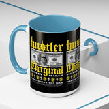 Hustler Original Money Maker Accent Coffee Mug 11oz 15oz Streetwear Bold Dollar Bill Graphic Motivational Entrepreneur Ceramic Cup