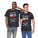 Shelby Red High Performance Muscle Coupe Blueprint Unisex Heavy Cotton Tee Retro Car Art Streetwear Gift for Gearheads Daily Wear Car Lovers Apparel