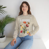 Blossoms Floral Crewneck Sweatshirt Comfortable Unisex Pullover Timeless Charm Streetwear Nature Inspired Empowerment Design Perfect Gift for Garden Lovers Friends Birthdays Cozy Days Casual Wear