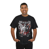 Money Bright Unisex Heavy Cotton Tee Angel Statue Graphic Gothic Streetwear Red Neon Aesthetic Artistic Fashion Statement T Shirt
