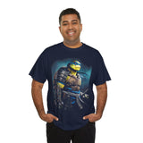 Urban Warrior Samurai Unisex Heavy Cotton Tee Fierce Armored Fighter Design Blue Warrior Energy Bold Strength Streetwear For Courageous Hustlers And Urban Legends