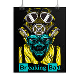 Toxic Genius Neon Gas Mask Skull Matte Vertical Poster Bold Cyberpunk Wall Art For Gamers Artists And Rebels Futuristic Science Aesthetic Room Decor Symbol Of Creativity And Power