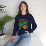 Beast Of The Stadium Unisex Crewneck Sweatshirt Heavy Fleece Blend Neon Crocodile Power Design Electric Green Reptile Streetwear Bold Statement Fashion For Cold-Season Trendsetters