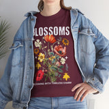 Blossoms Floral Graphic Unisex Heavy Cotton Tee Comfortable Streetwear Timeless Charm Motivational Nature Inspired T Shirt Perfect Gift for Garden Lovers Friends Birthdays Casual Everyday Wear