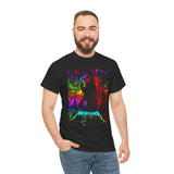 Reaper Of Neon Flames Unisex Heavy Cotton Tee Dark Energy Skull Design Powerful Streetwear Statement For Bold Rebels And Night Warriors