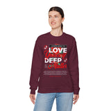 Love Yourself Deep Unisex Heavy Blend Crewneck Sweatshirt Self Love Graphic Pullover Rose Motivational Quote Streetwear Positive Affirmation Empowerment Apparel