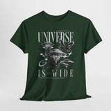 Universe Is Wide Graphic Unisex Heavy Cotton Tee Cosmic Galaxy Butterfly Space Streetwear T Shirt