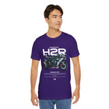 Kawasaki Ninja H2R Inspired Hyperbike Graphic Unisex Heavy Cotton Tee Streetwear Racing Style Motorcycle Art Shirt for Speed Lovers and Track Enthusiasts