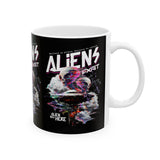 Aliens Exist UFO Ceramic Coffee Mug Sci Fi Extraterrestrial Alien Glitch Graphic Cup
