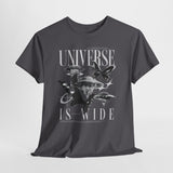 Universe Is Wide Graphic Unisex Heavy Cotton Tee Cosmic Galaxy Butterfly Space Streetwear T Shirt