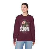 Bloom Stronger Floral Graphic Crewneck Comfortable Unisex Sweatshirt Motivational Streetwear Inspirational Empowerment Design for Self Growth Resilience Perfect Gift for Friends Birthdays Cozy Days...