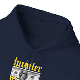Hustler Original Money Maker Unisex Heavy Blend Hooded Sweatshirt Streetwear Graphic Bold Dollar Bill Print Motivational Entrepreneur Hoodie