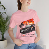 Black Widebody Turbo Racing Car Graphic Unisex Heavy Cotton Tee Streetwear Speed Culture Shirt for Car Enthusiasts
