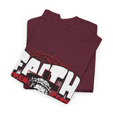 Faith Over Fear Jesus Crown Of Thorns Unisex Heavy Cotton Tee Christian Graphic Bold Religious Streetwear Motivational Bible Verse T Shirt