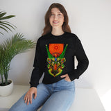 Cell Samurai Unisex Heavy Blend Crewneck Sweatshirt Futuristic Japanese Warrior Art Neon Cyberpunk Streetwear Anime Inspired Comfortable Warm Pullover For Tattoo Artists Festivals And Bold Fashion...